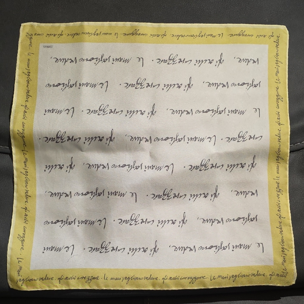 Malo Yellow and White Script Scarf